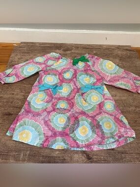 Hanna Andersson Sunburst Print Long Sleeve Dress Size 80 cm